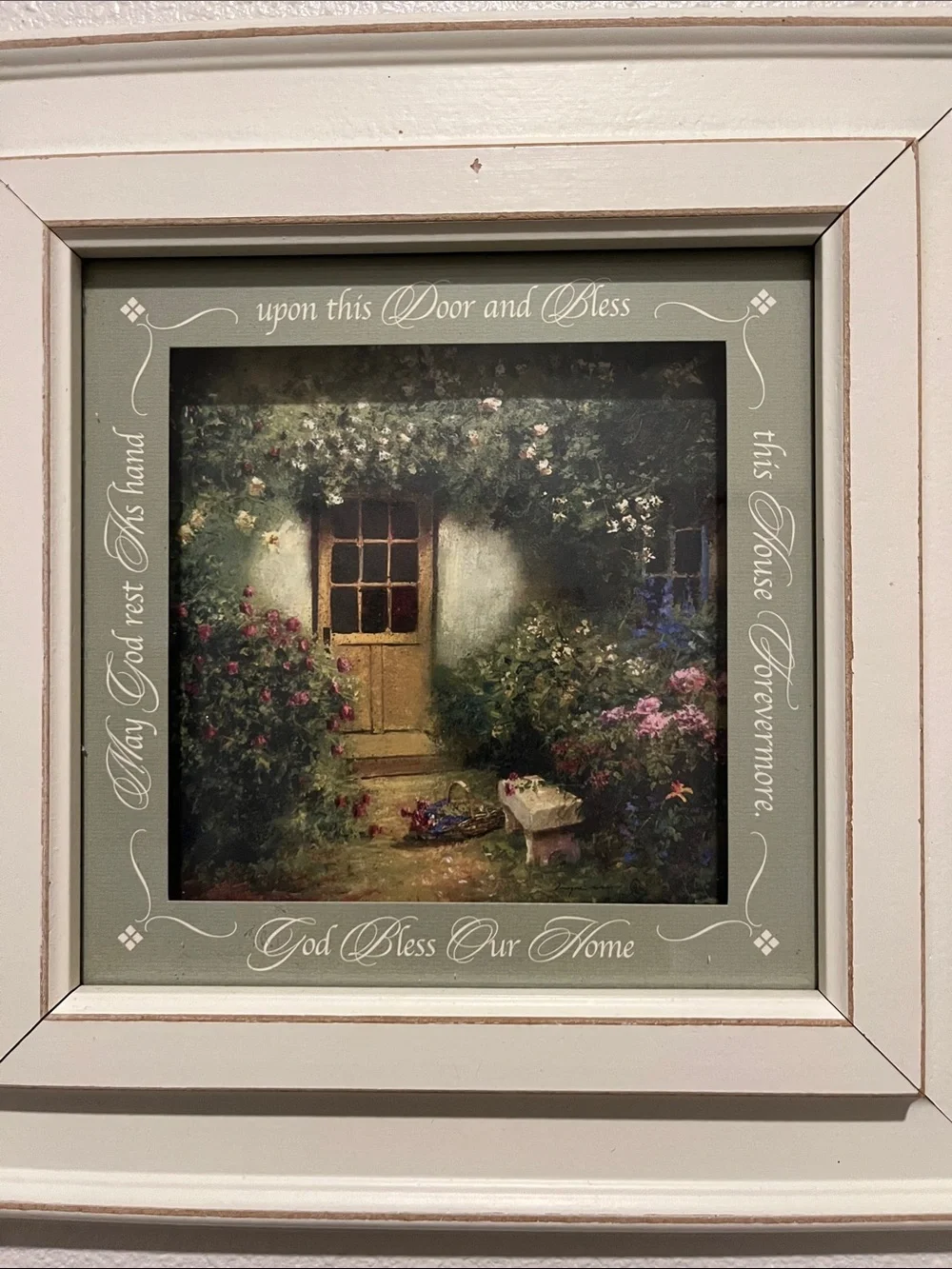 Vintage Framed Art Print “Doorway and Garden”Abbott Fuller Graves 10”x10”